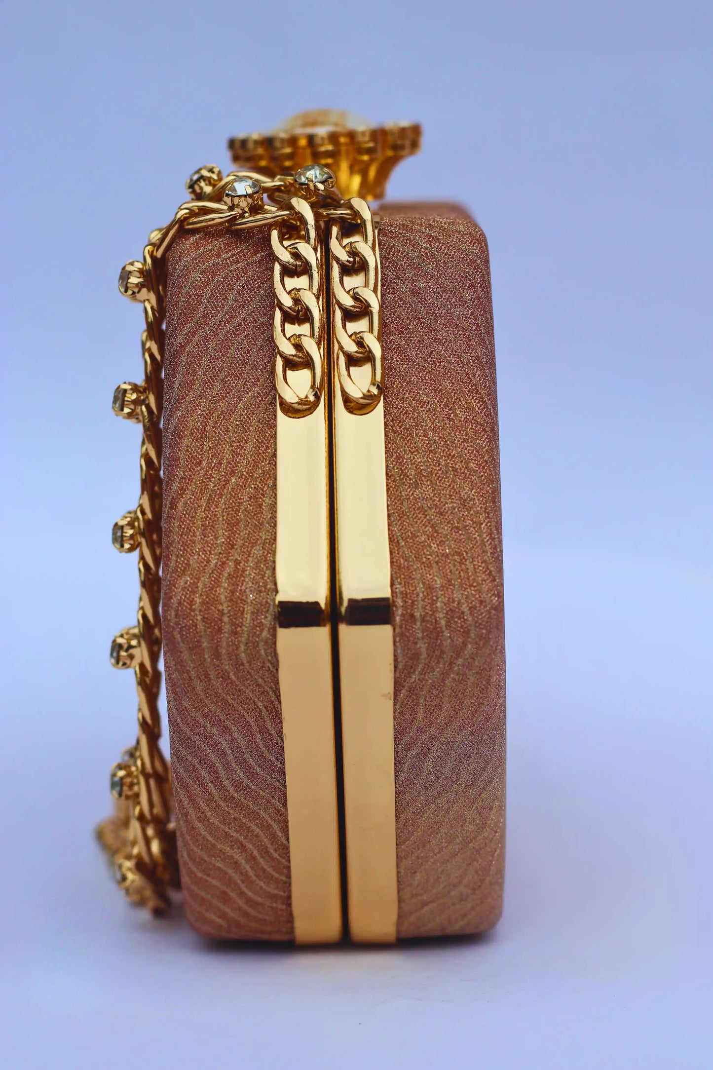 golden brown bridal clutch bag for party