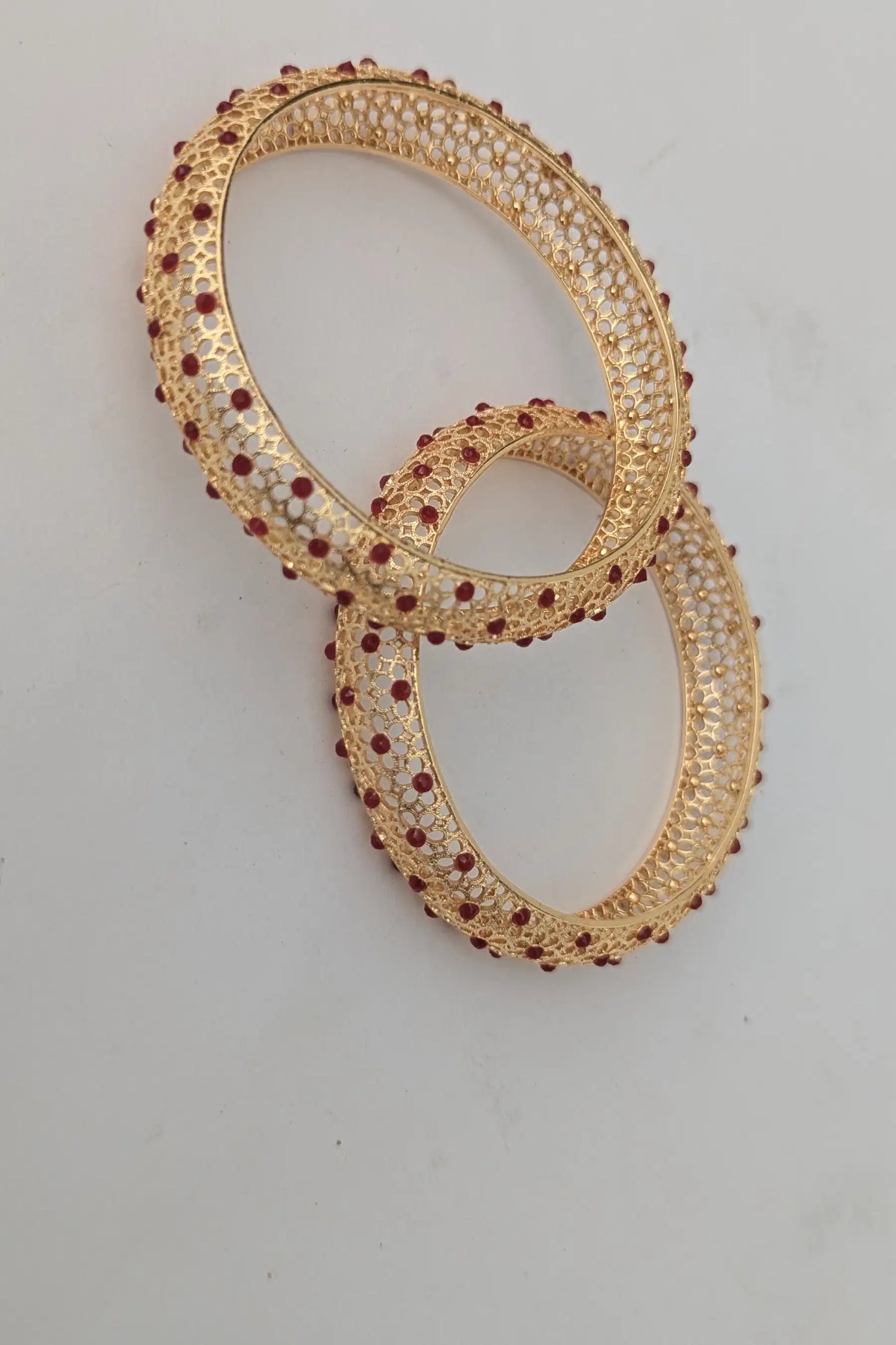 Golden Karray for Girls with Small Red stone top side view