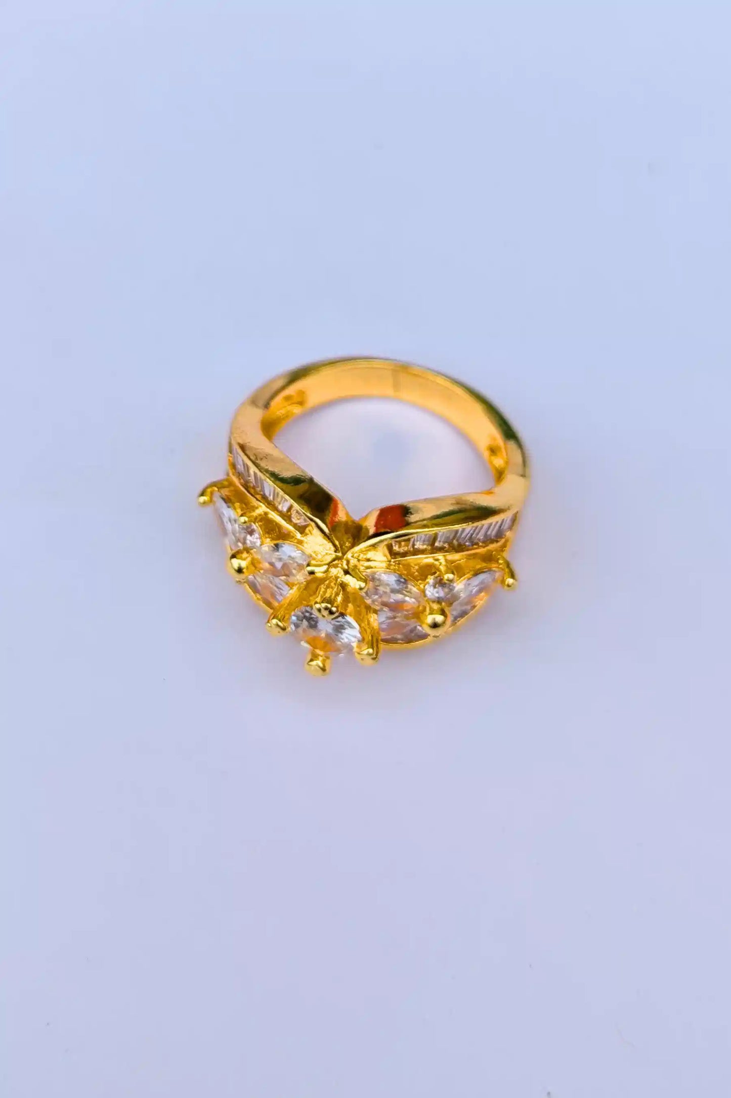 Golden Ring For Girls With Pearls - Valentina Jewelry