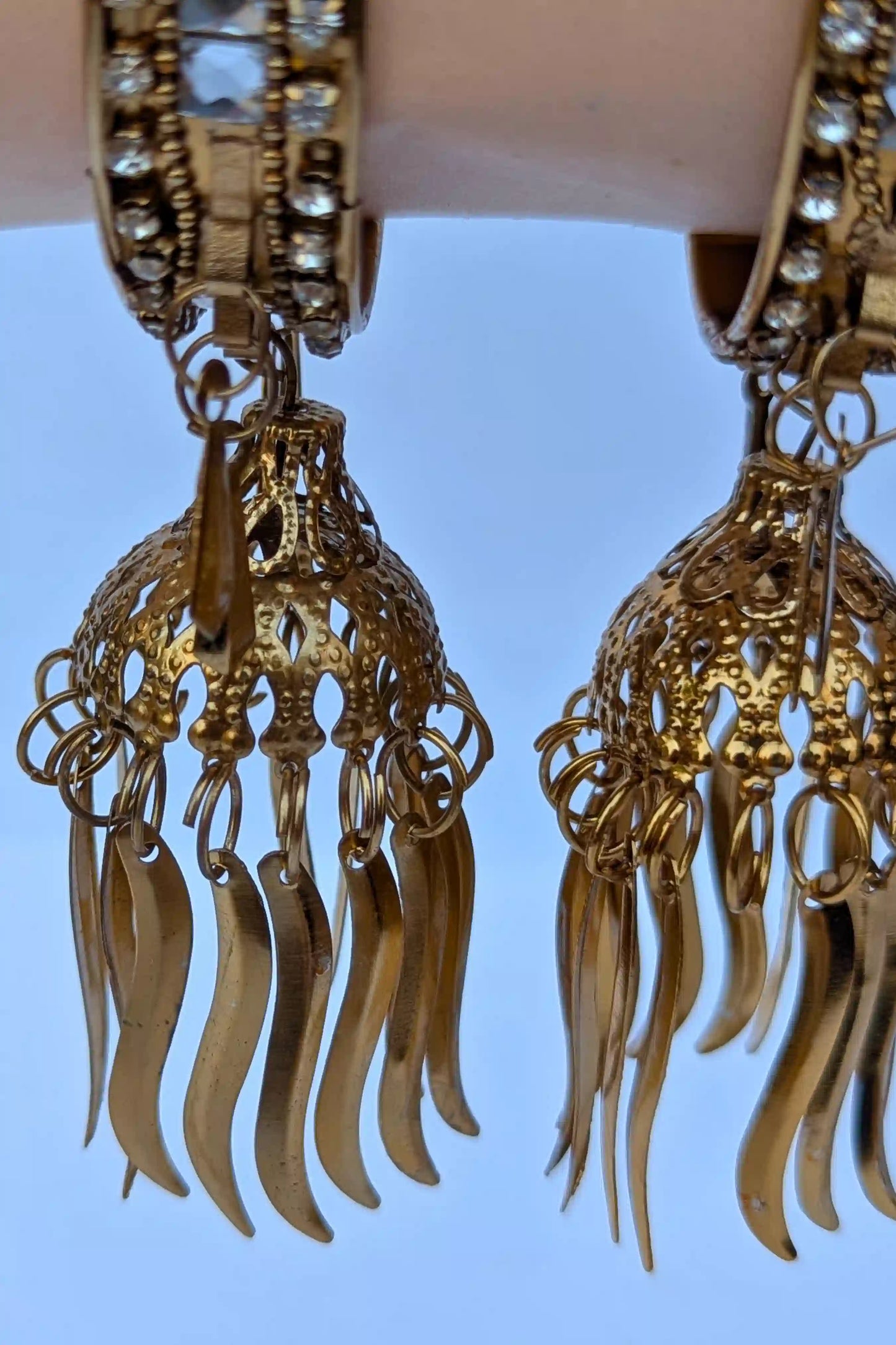 Gold bangle with jhumka