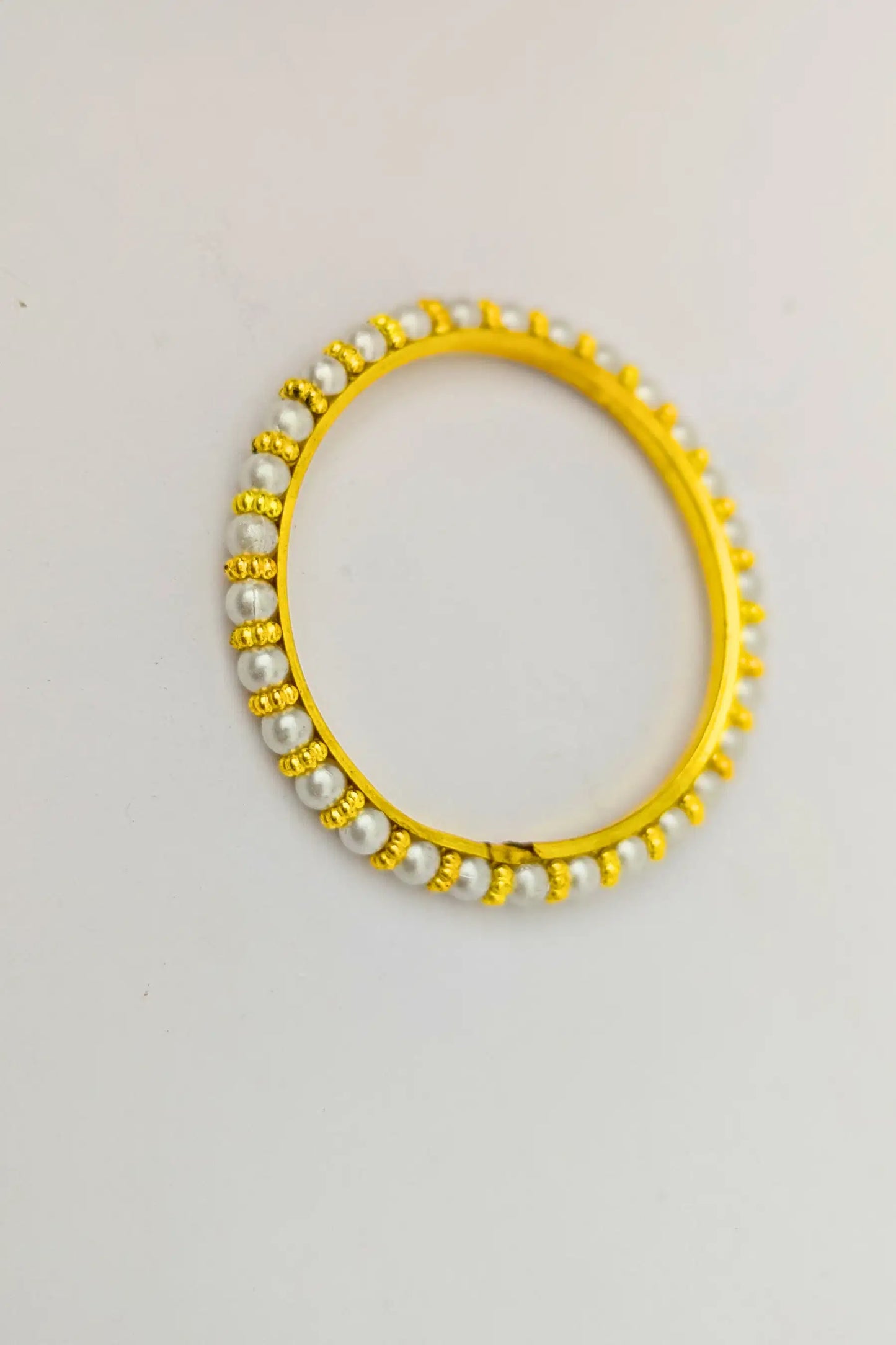 Golden and White Bead Bangles for Girls