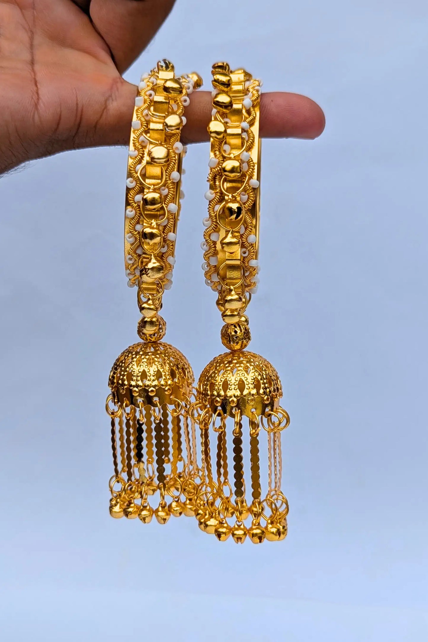 golden latkan bangles, kaleera bangles for girls