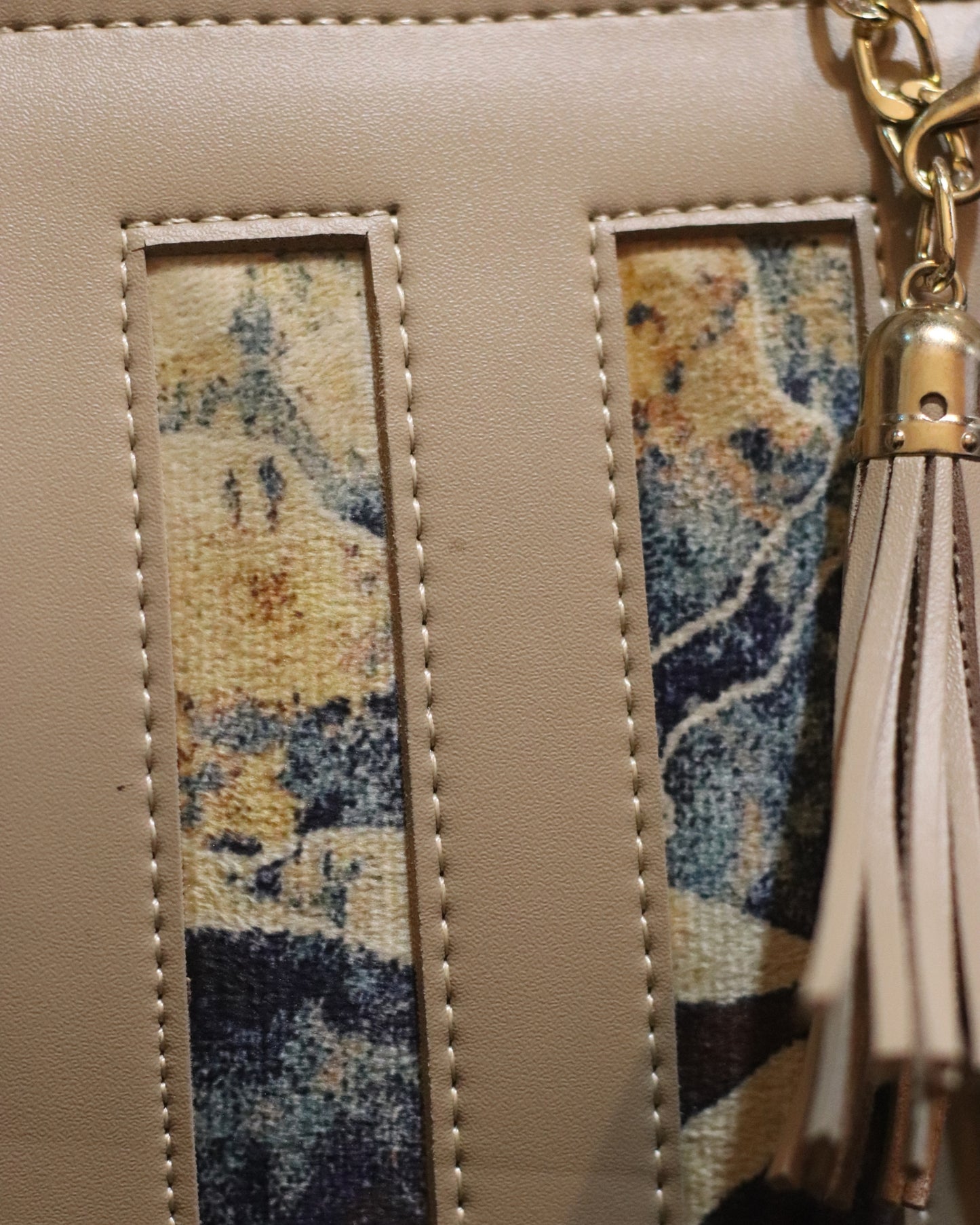 Rangoon Mustard Color Marbella Mosaic Tote Handbag for Girls