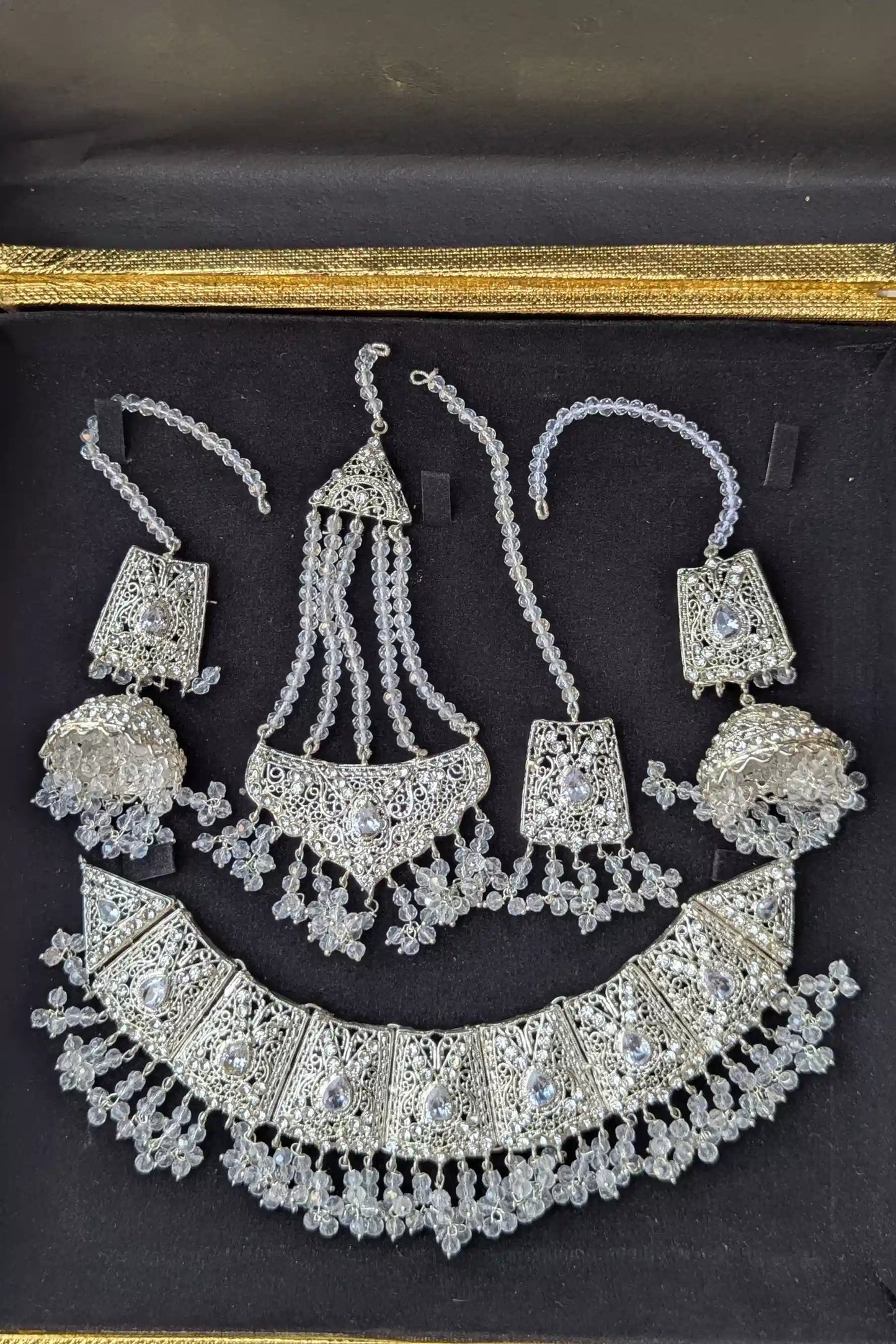 Bridal Jewelry Set (Jhumki, Matha Patti, and Necklace) Valentina Jewelry