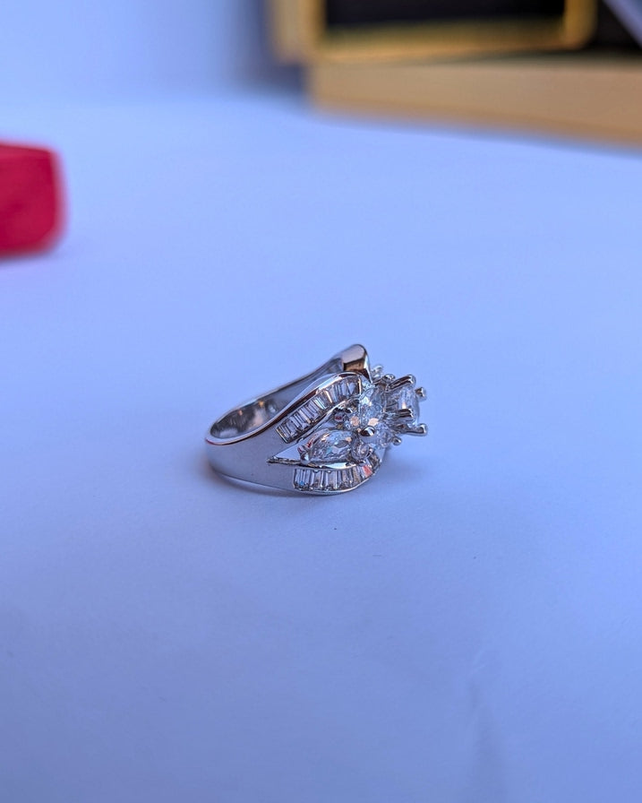 Silver color rings for women side view