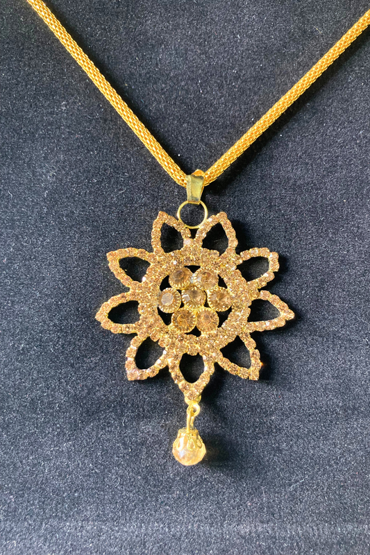 Star Shape Golden Necklace and Earrings Set