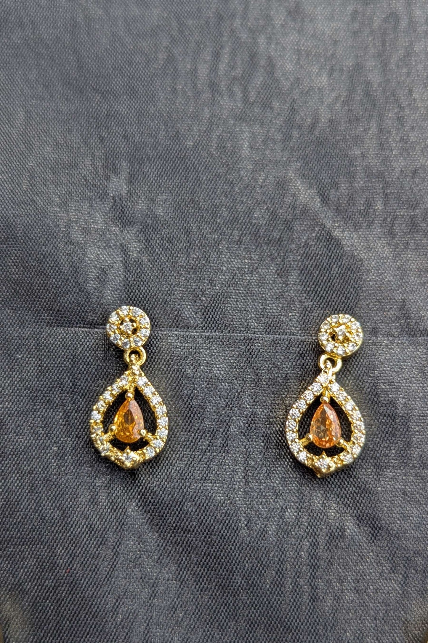 Necklace and Earrings Set with Centerpiece Crystals - NKL 133