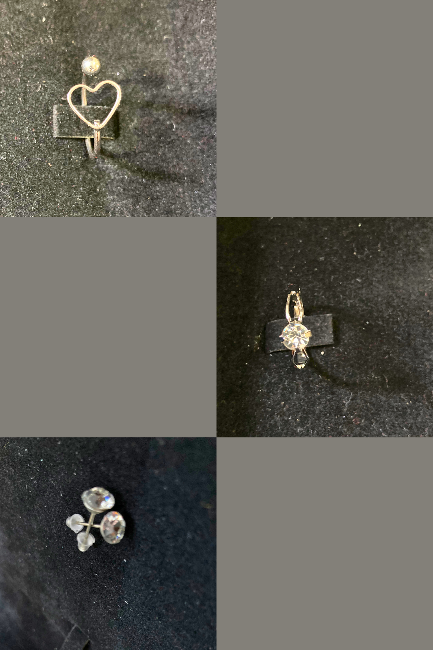Complete Jewelry Set - Earrings, Karra, Locket and Heart shape Couple Rings -Silver