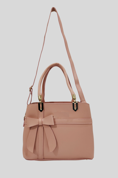 Classic Bow Tote Bag for Girls and women full view pink color