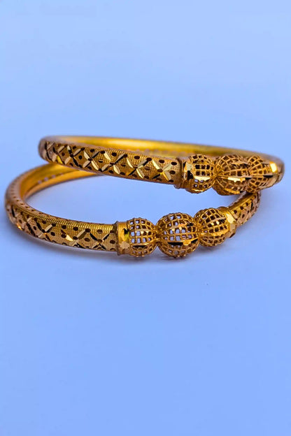 Exclusive 2-Piece Golden Bangles Set for Girls