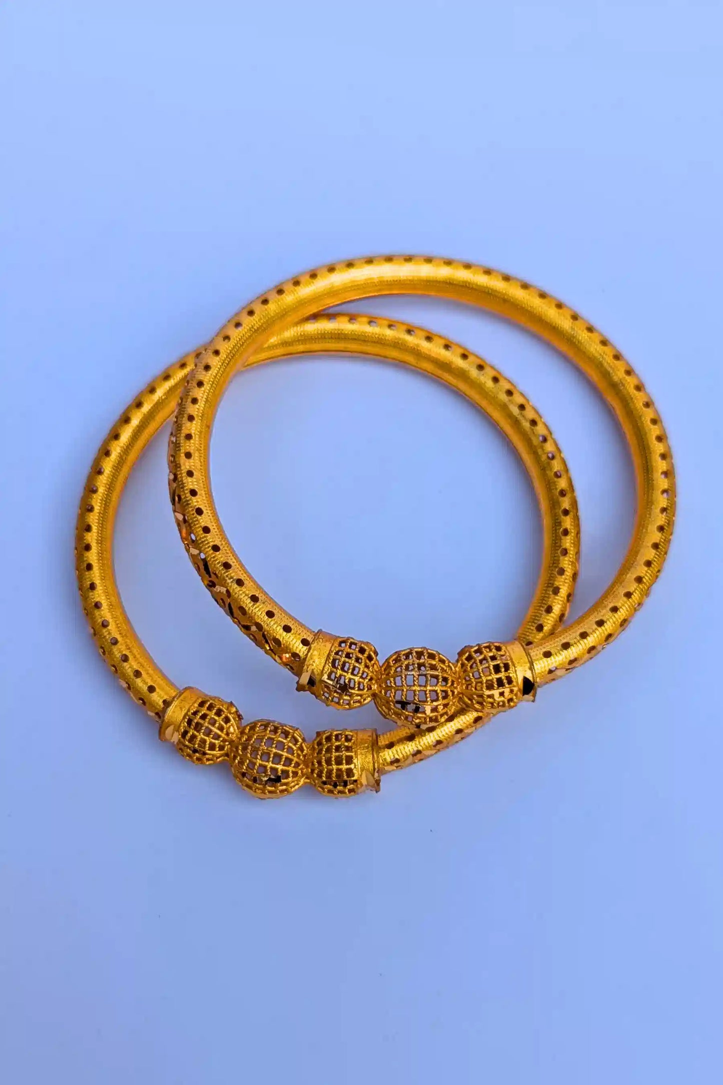 Exclusive 2-Piece Golden Bangles Set for Girls