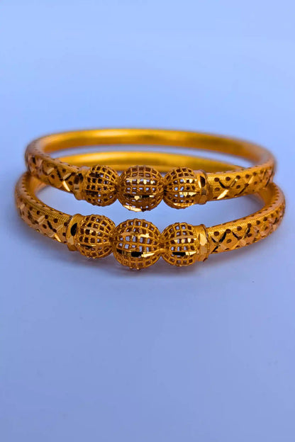 Exclusive 2-Piece Golden Bangles Set for Girls