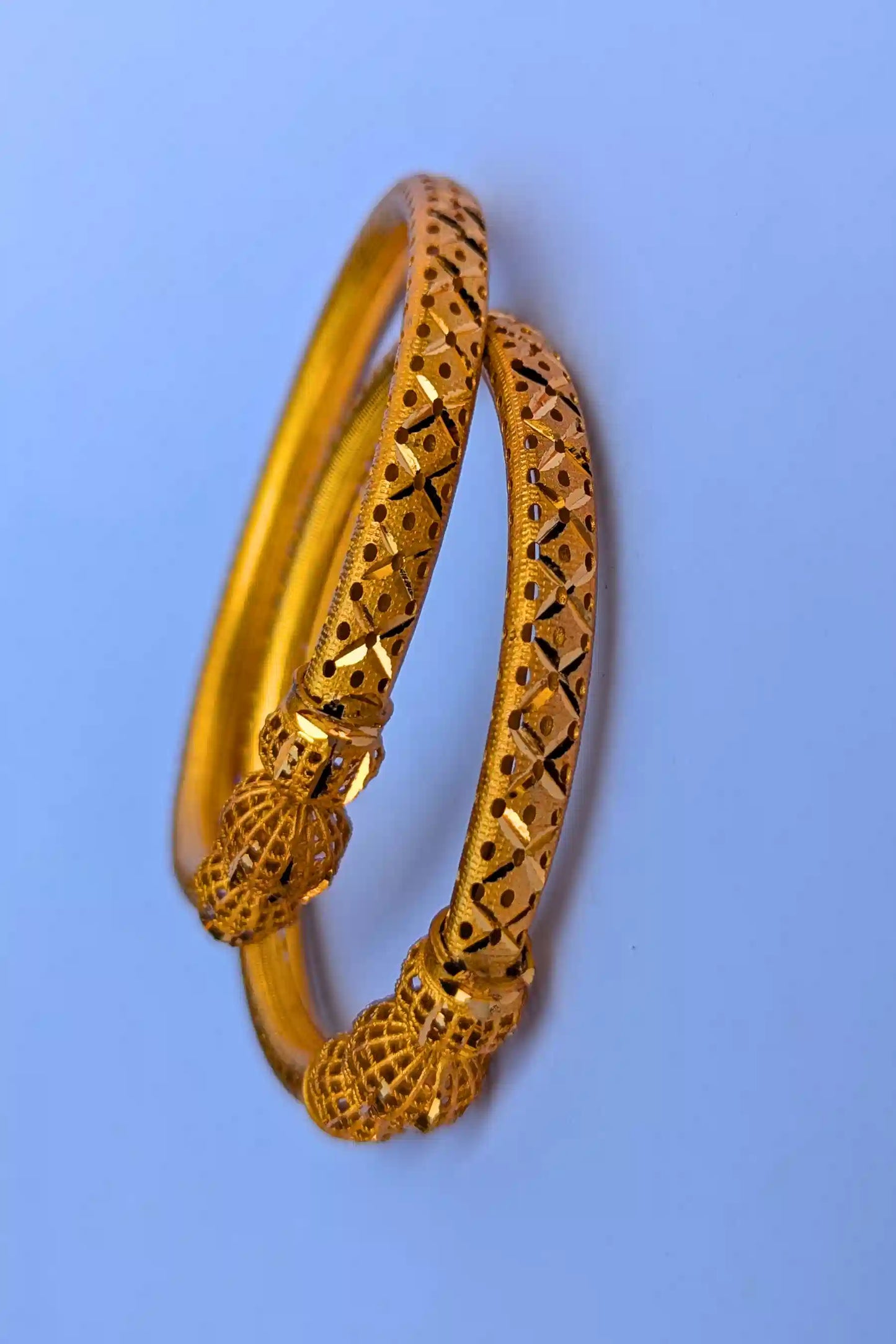 Exclusive 2-Piece Golden Bangles Set for Girls