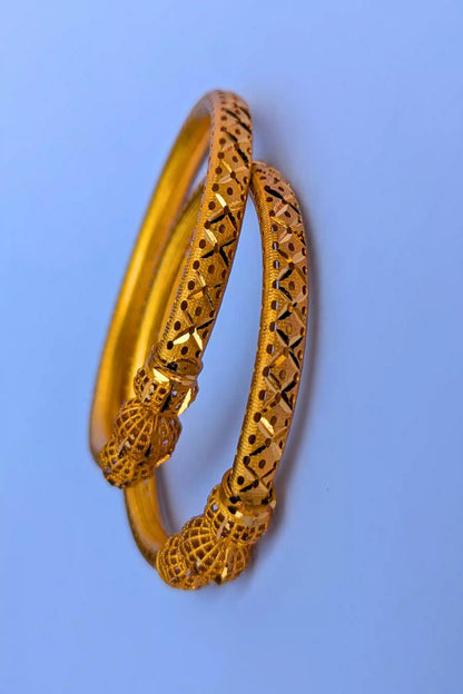 Exclusive 2-Piece Golden Bangles Set for Girls