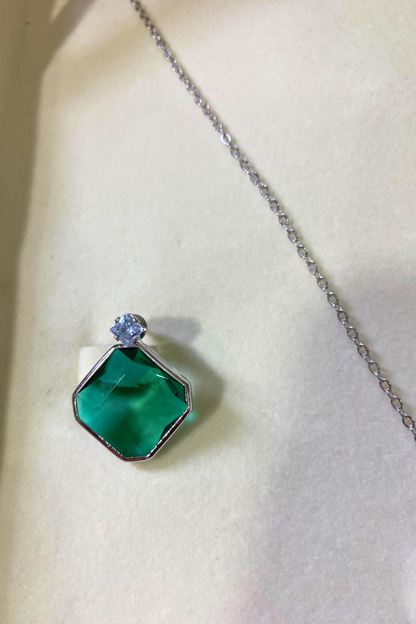 Elegant Green Stone Pendant and Earring Set
