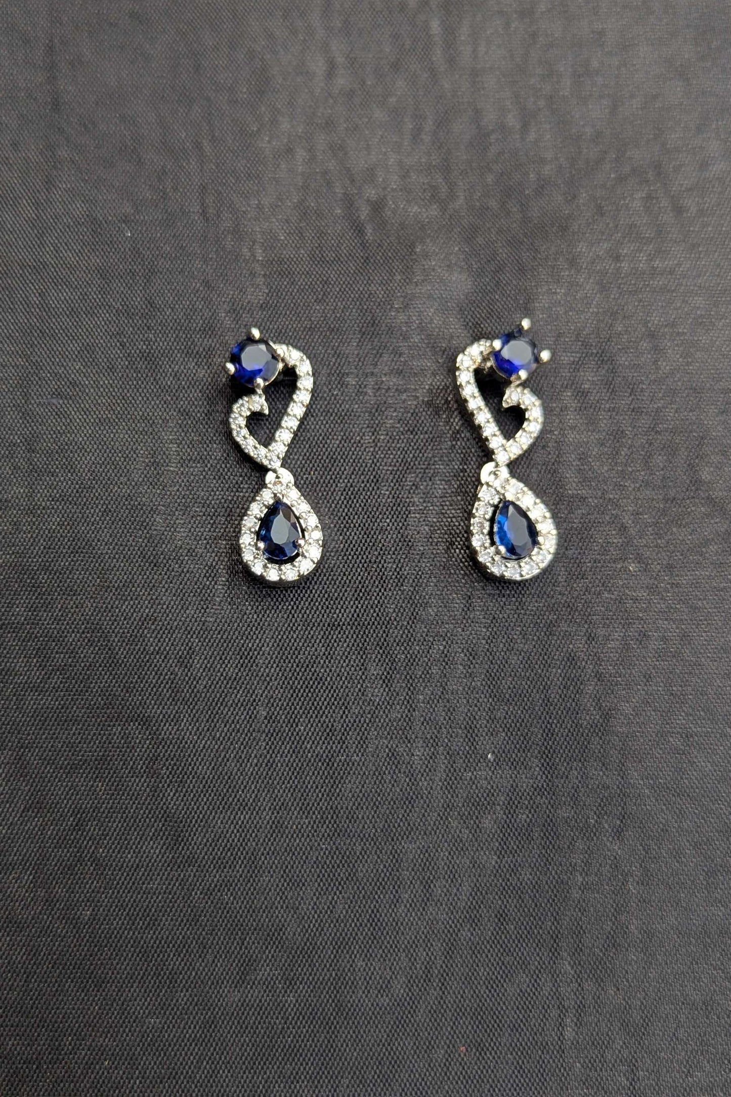 Royal Blue Infinity Necklace and Earrings Set - NKL 139