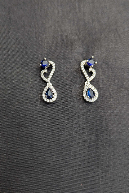 Royal Blue Infinity Necklace and Earrings Set - NKL 139