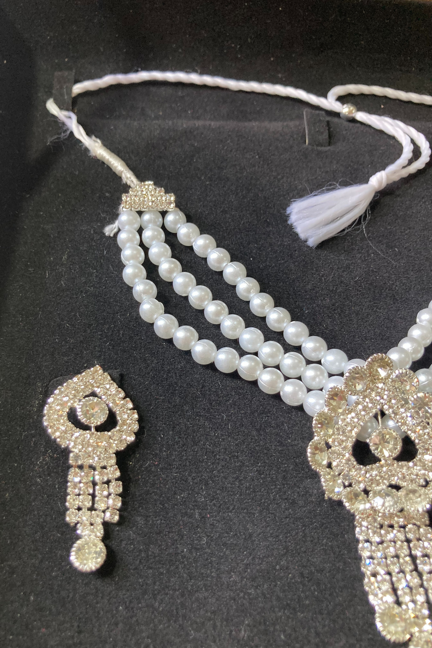 Pearl Choker and Earring Set for Women