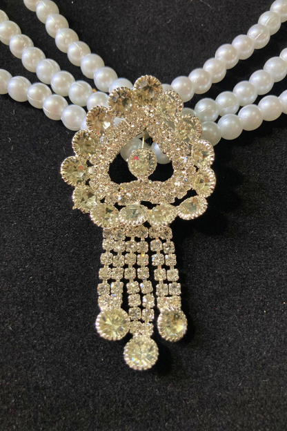 Pearl Choker and Earring Set for Women