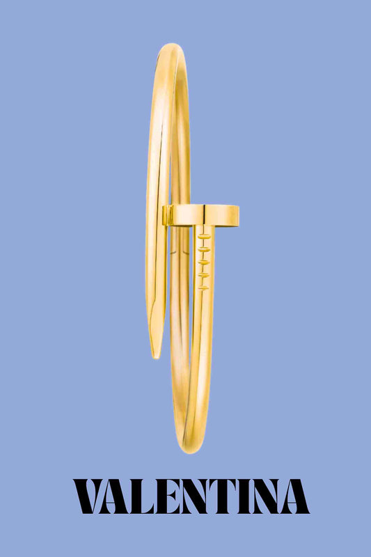 Golden Nail Bracelet for Women – Elegant Round Design | Valentina Jewelry