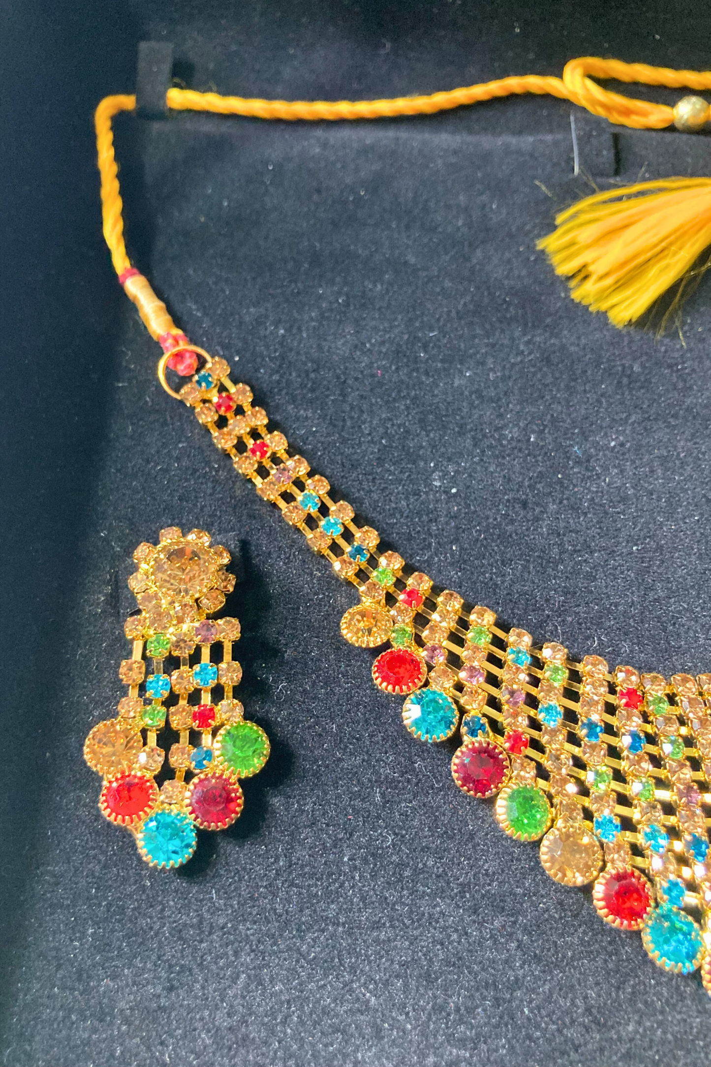 Charming Multi-Color Necklace and Earring Set for Girls