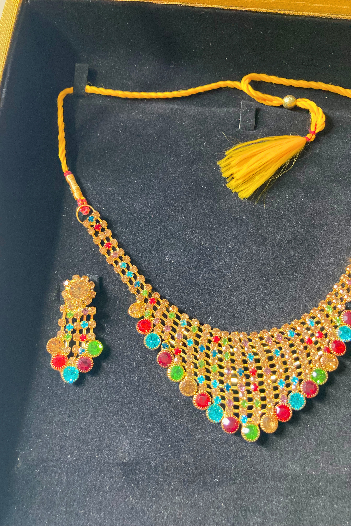 Charming Multi-Color Necklace and Earring Set for Girls