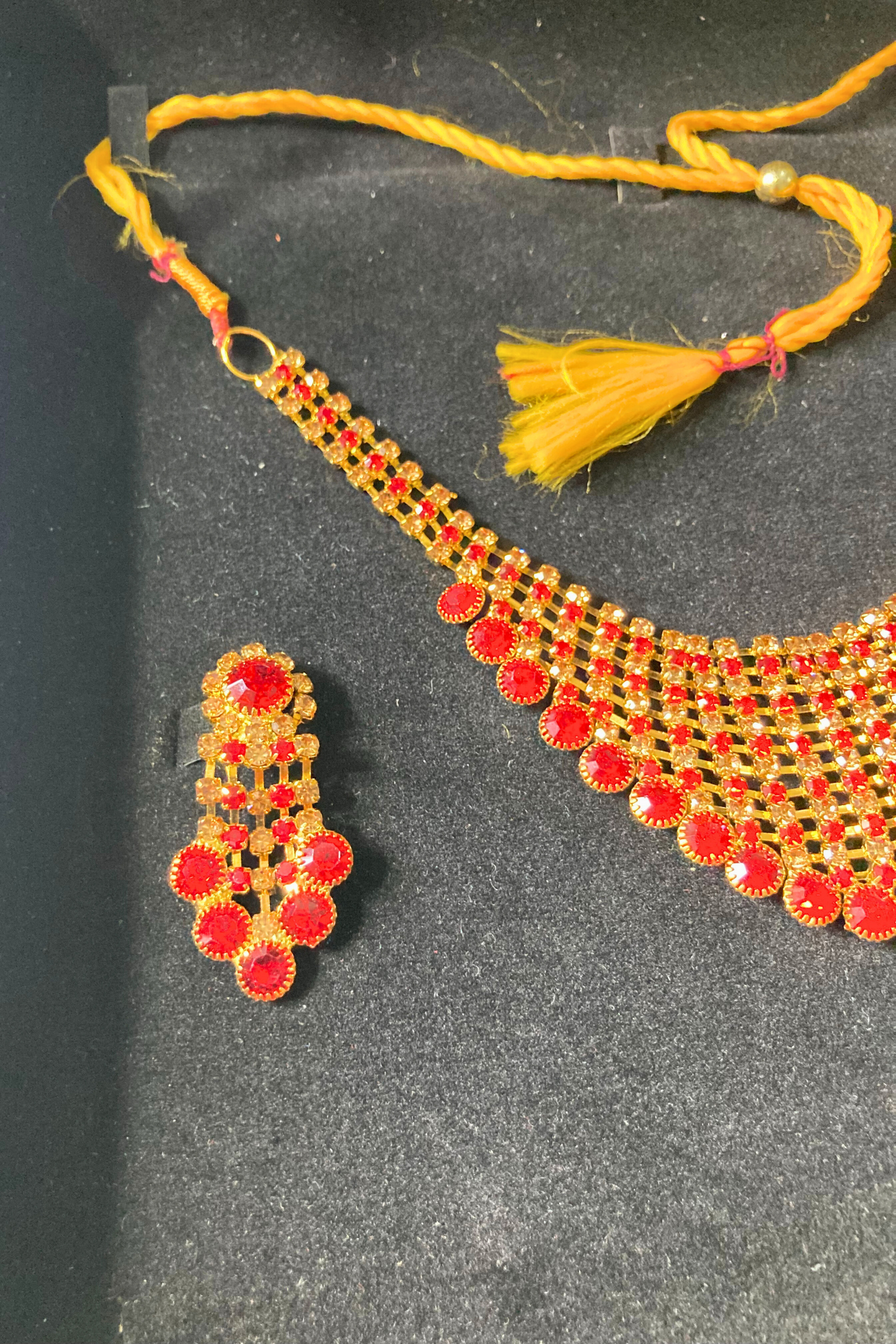 Red Pearls Necklace Set and Earring for Girls