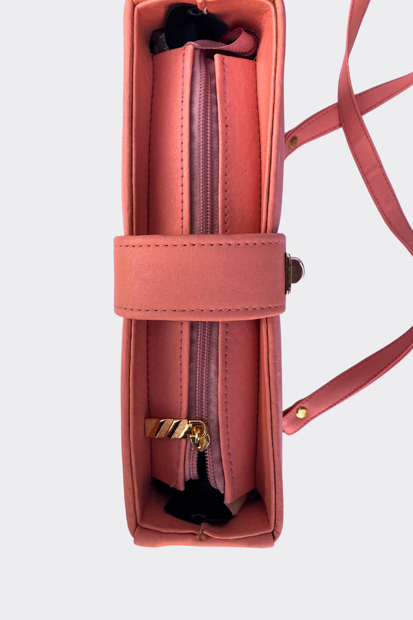 Pink Alina Ladies Bag  top view full zip buckle