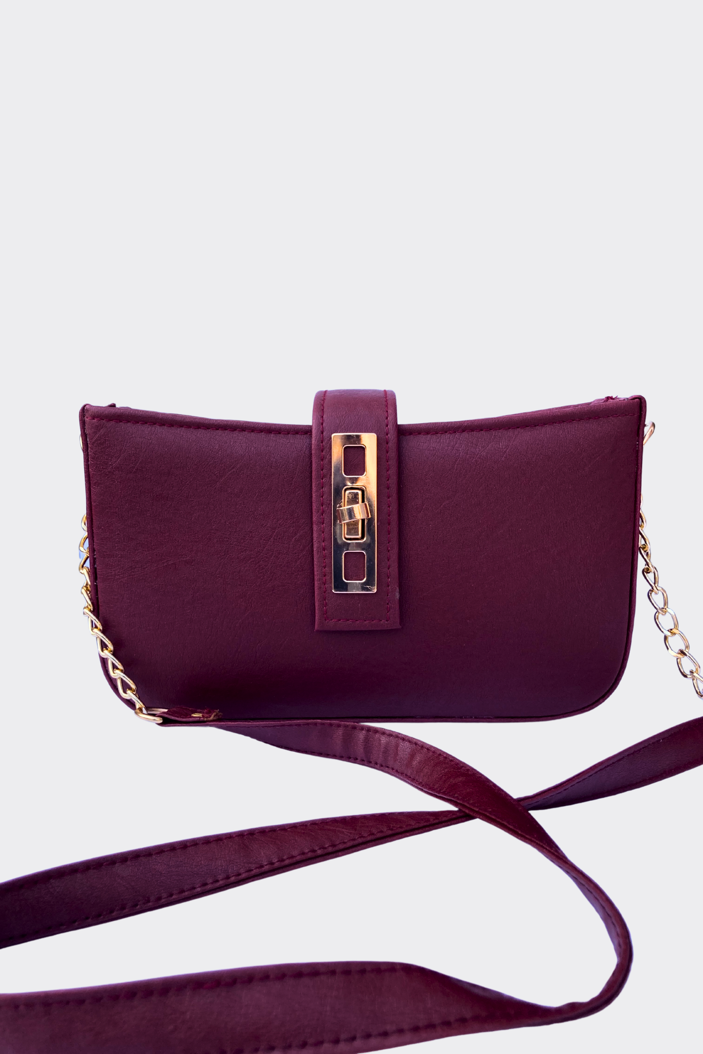 Maroon Alina Ladies Bag  for women front side with shoulder strap
