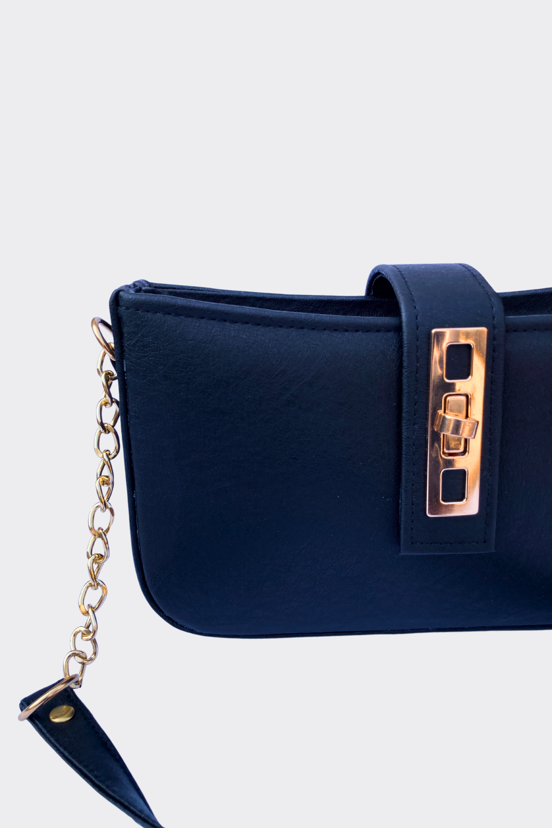 Navy Alina Ladies Bag  front view with chain