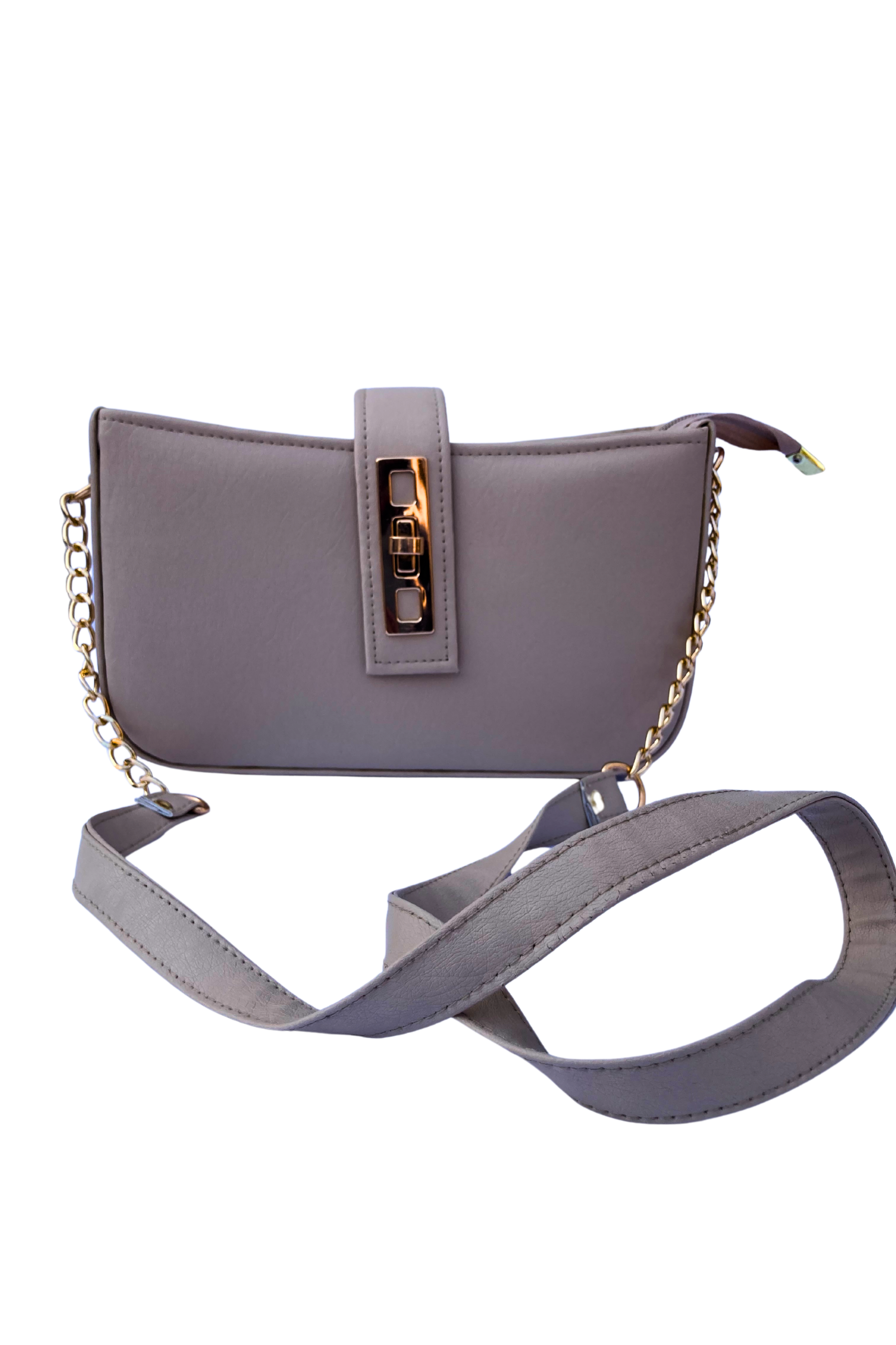 Alina Ladies Bag Grey bag front view with strap