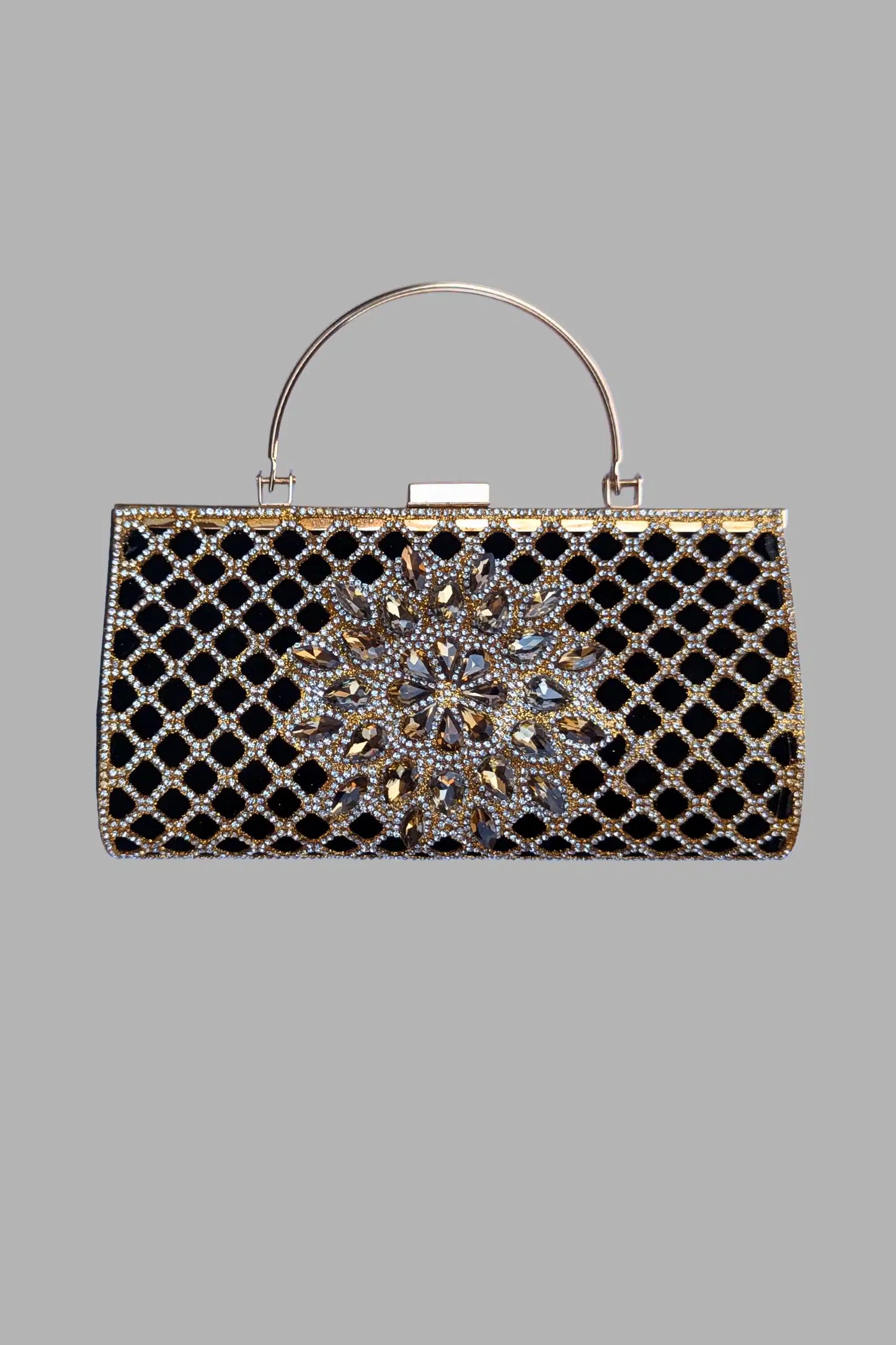 Black Crystal Clutch Bag for Girls – Elegant Evening Handbag