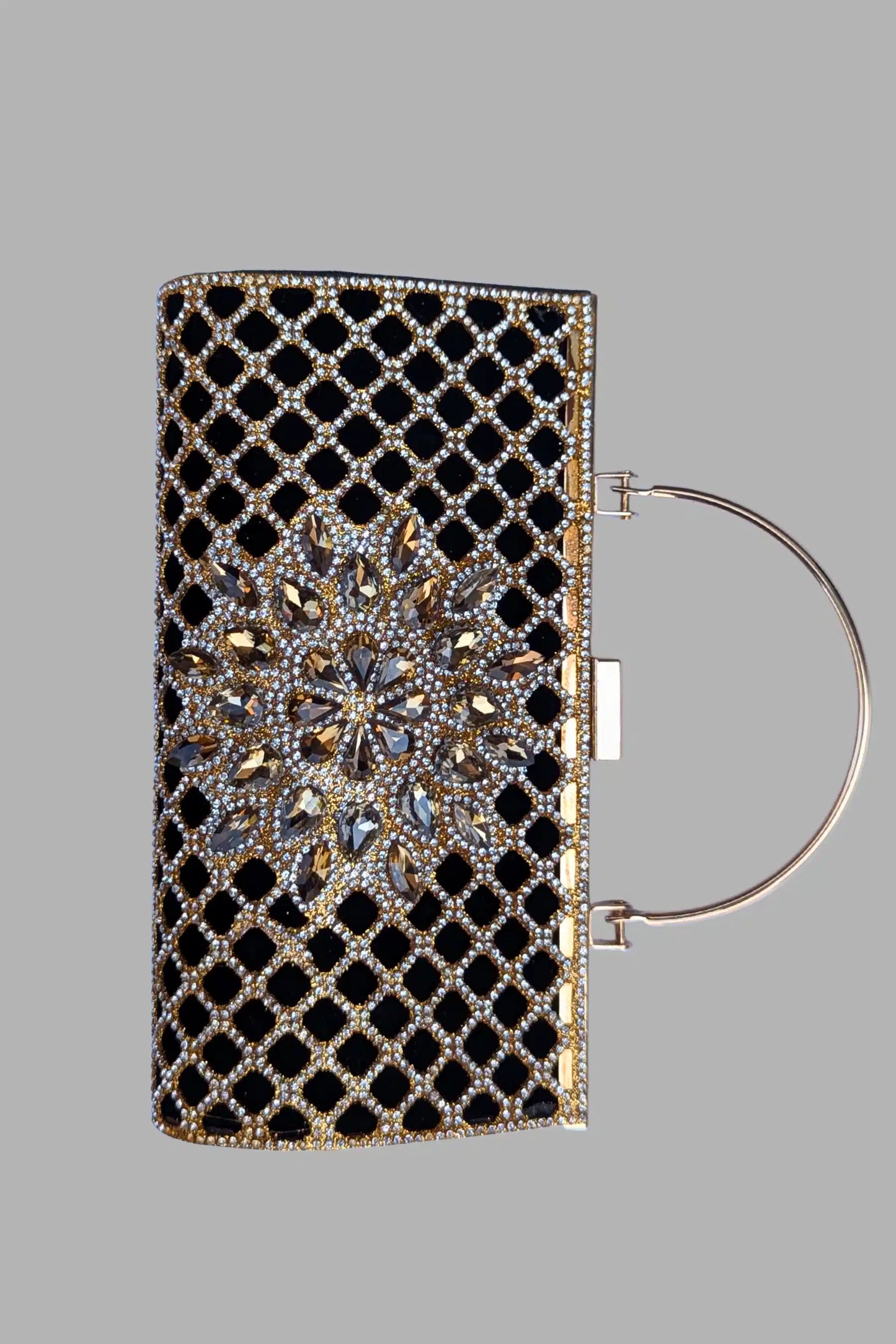 Black Crystal Clutch Bag for Girls – Elegant Evening Handbag