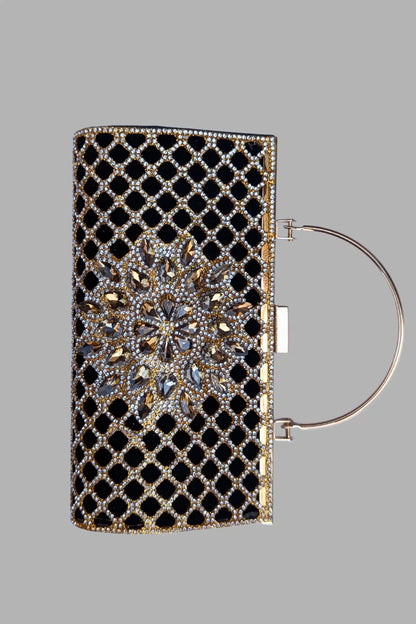 Black Crystal Clutch Bag for Girls – Elegant Evening Handbag