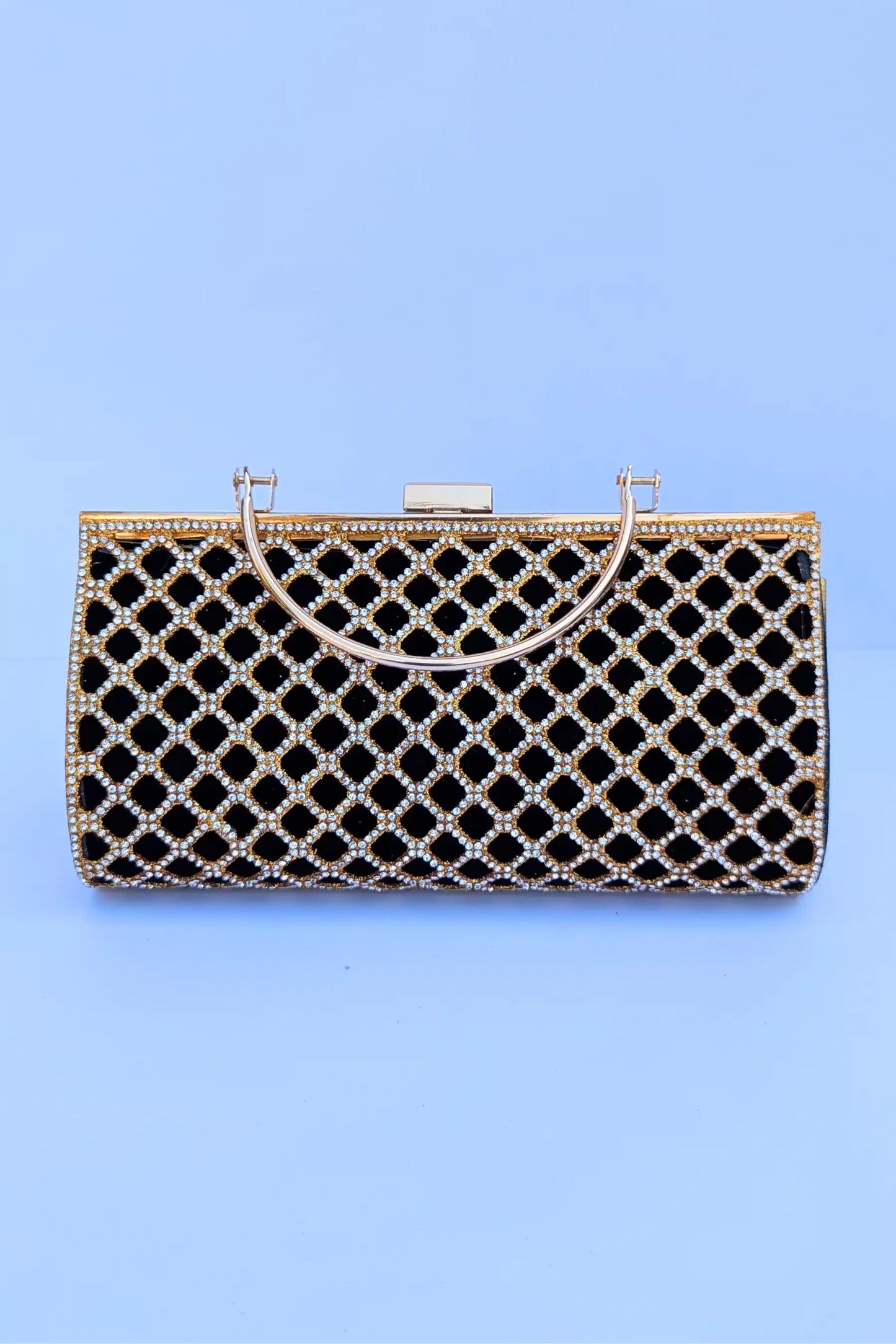 Black Crystal Clutch Bag for Girls – Elegant Evening Handbag