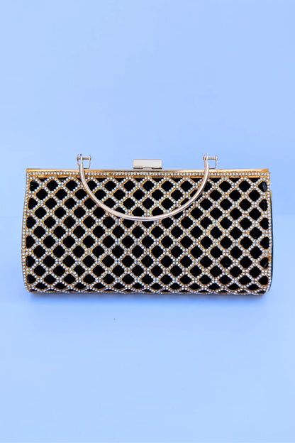 Black Crystal Clutch Bag for Girls – Elegant Evening Handbag
