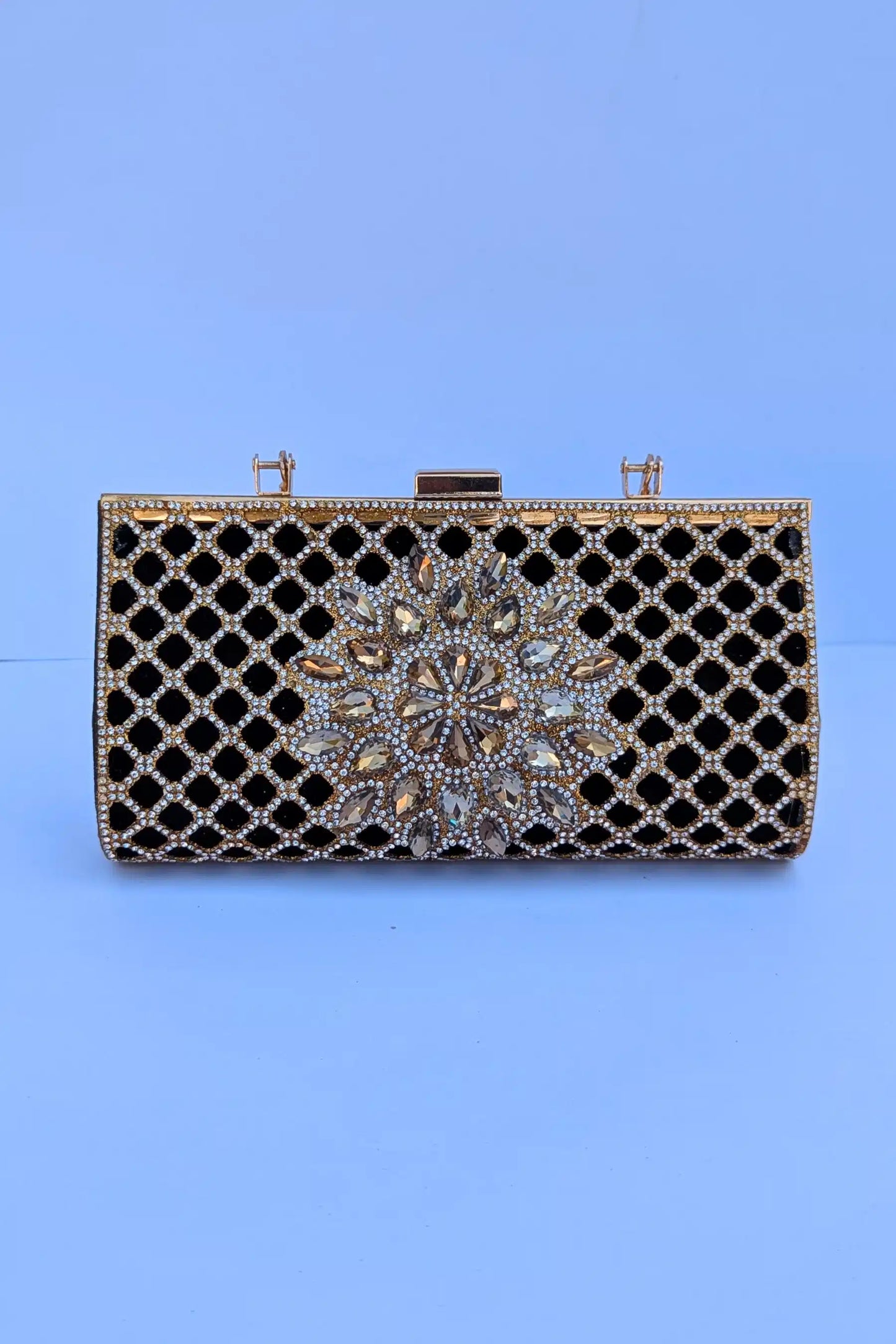 Black Crystal Clutch Bag for Girls – Elegant Evening Handbag