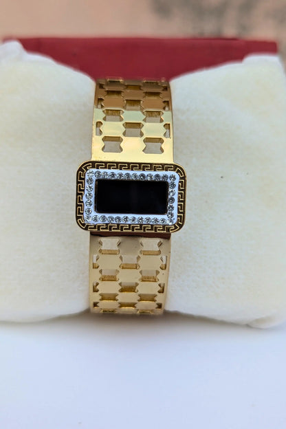 Golden Black Stone Bracelet for Girls