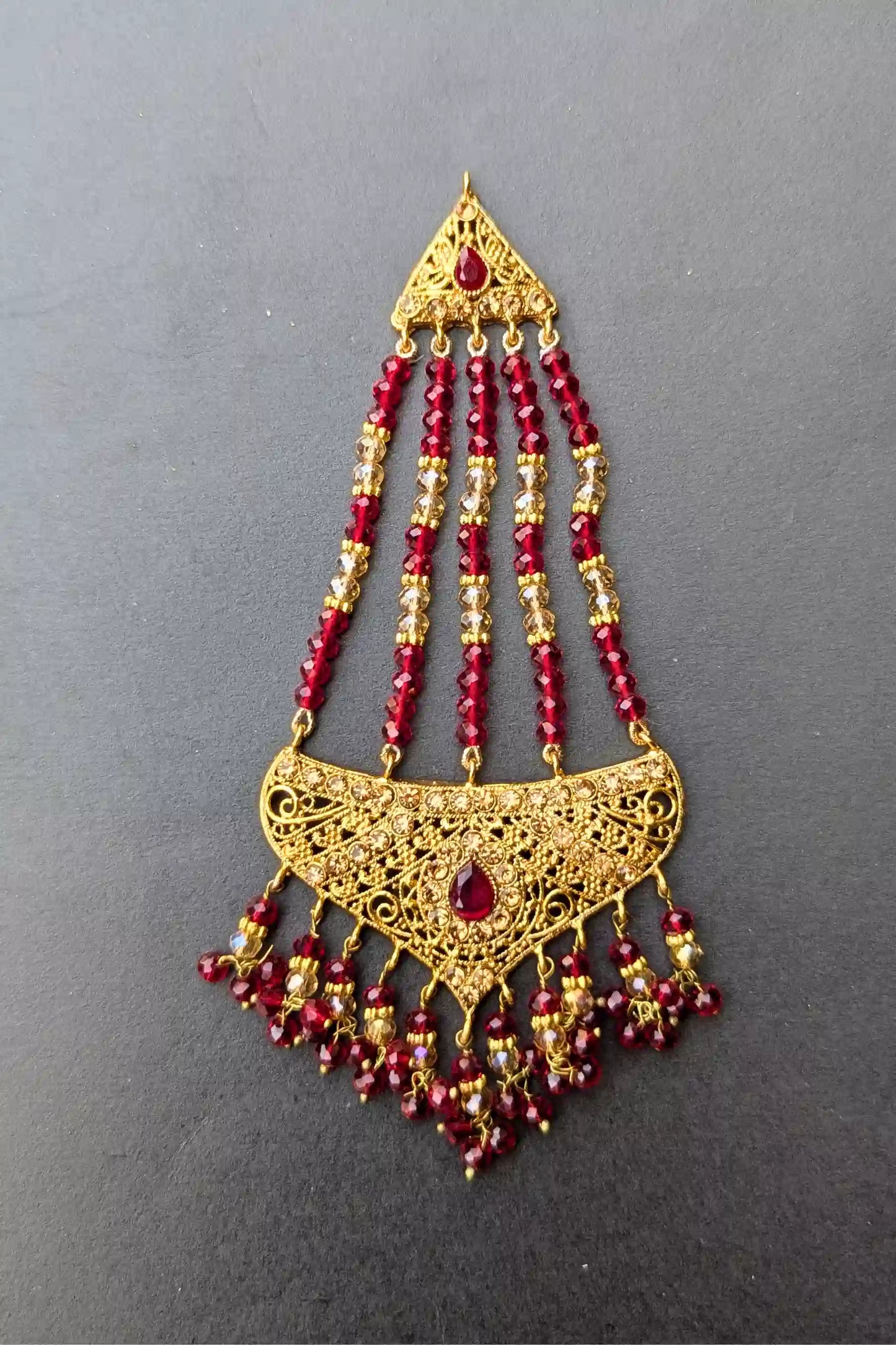 Golden and Red Bridal Jewelry Set