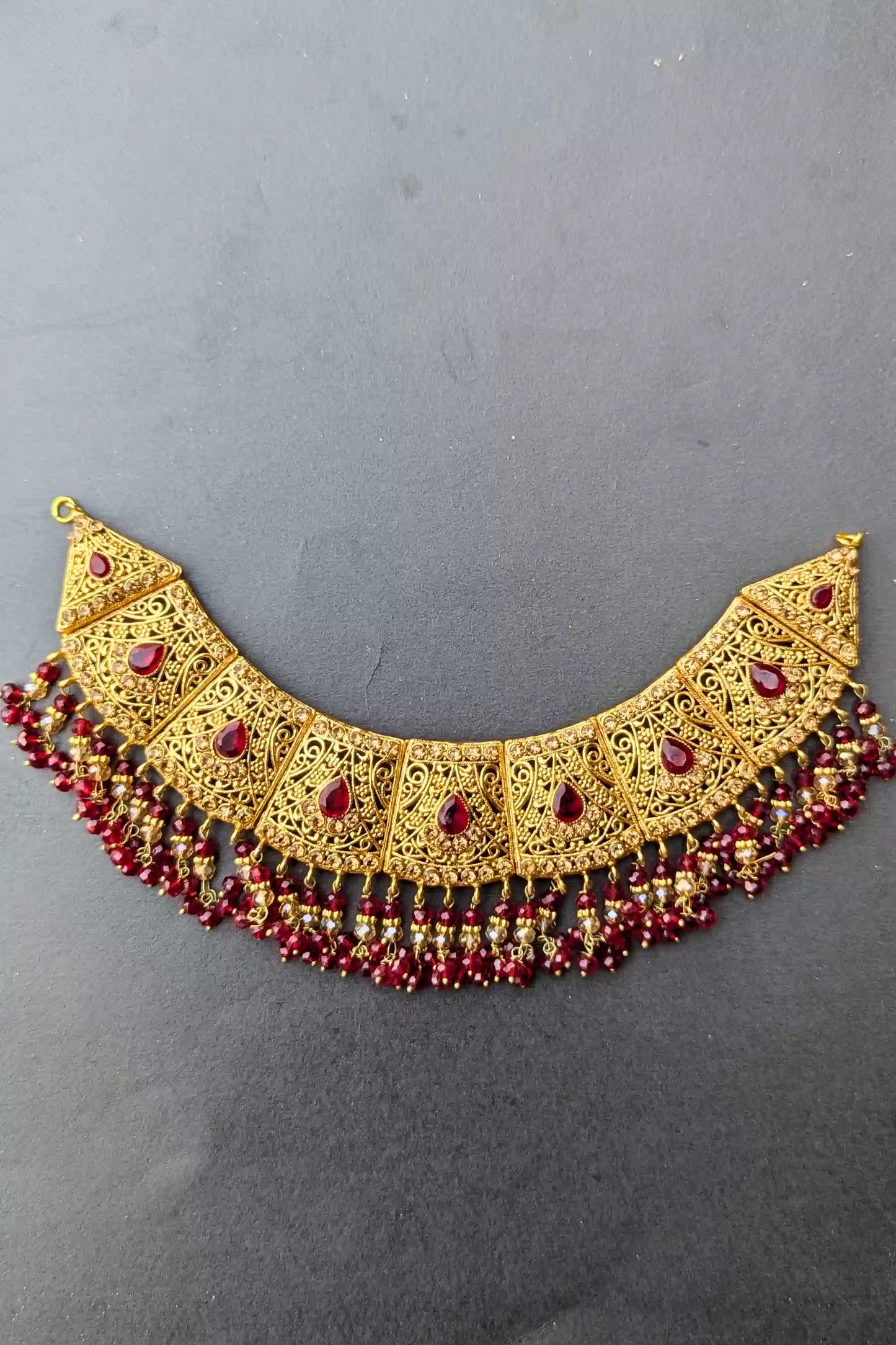 Golden and Red Bridal Jewelry Set