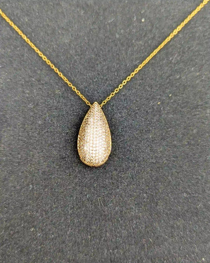 Golden Drop Locket Set with Earrings