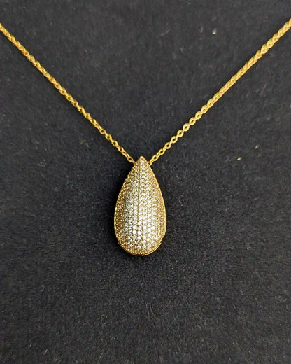 Golden Drop Locket Set with Earrings
