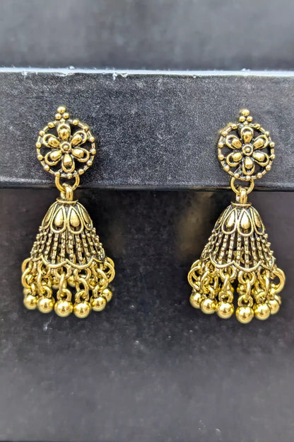 Golden Traditional Jhumkay for Girls – Lightweight and Beautiful Design