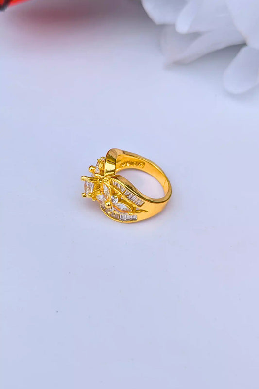 Golden Ring For Girls With Pearls - Valentina Jewelry