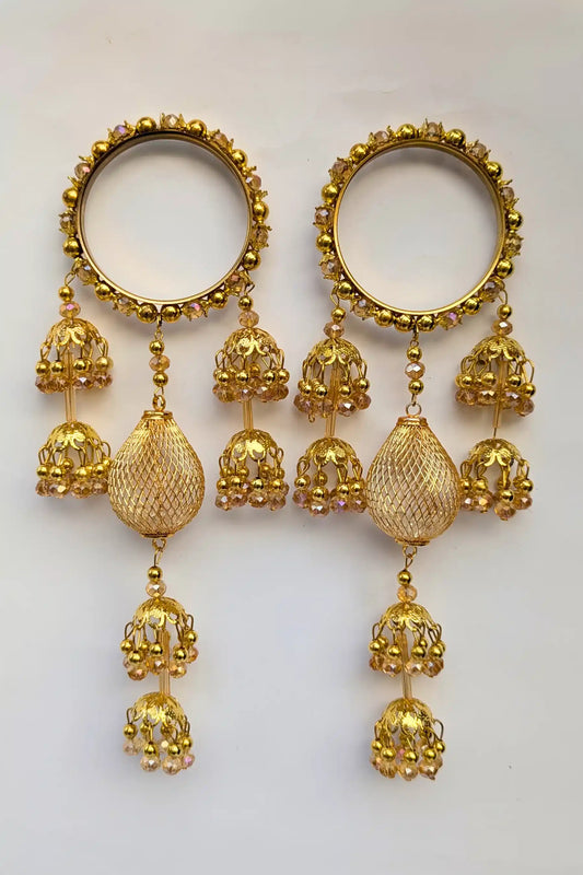 Golden Champagne Kaleera Bangle – Wedding Jewelry for Girls