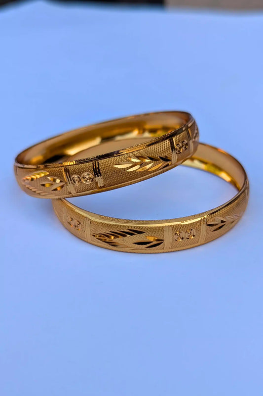 Hand-Engraved Kara (Bangle) 2 PC Set -BGL121