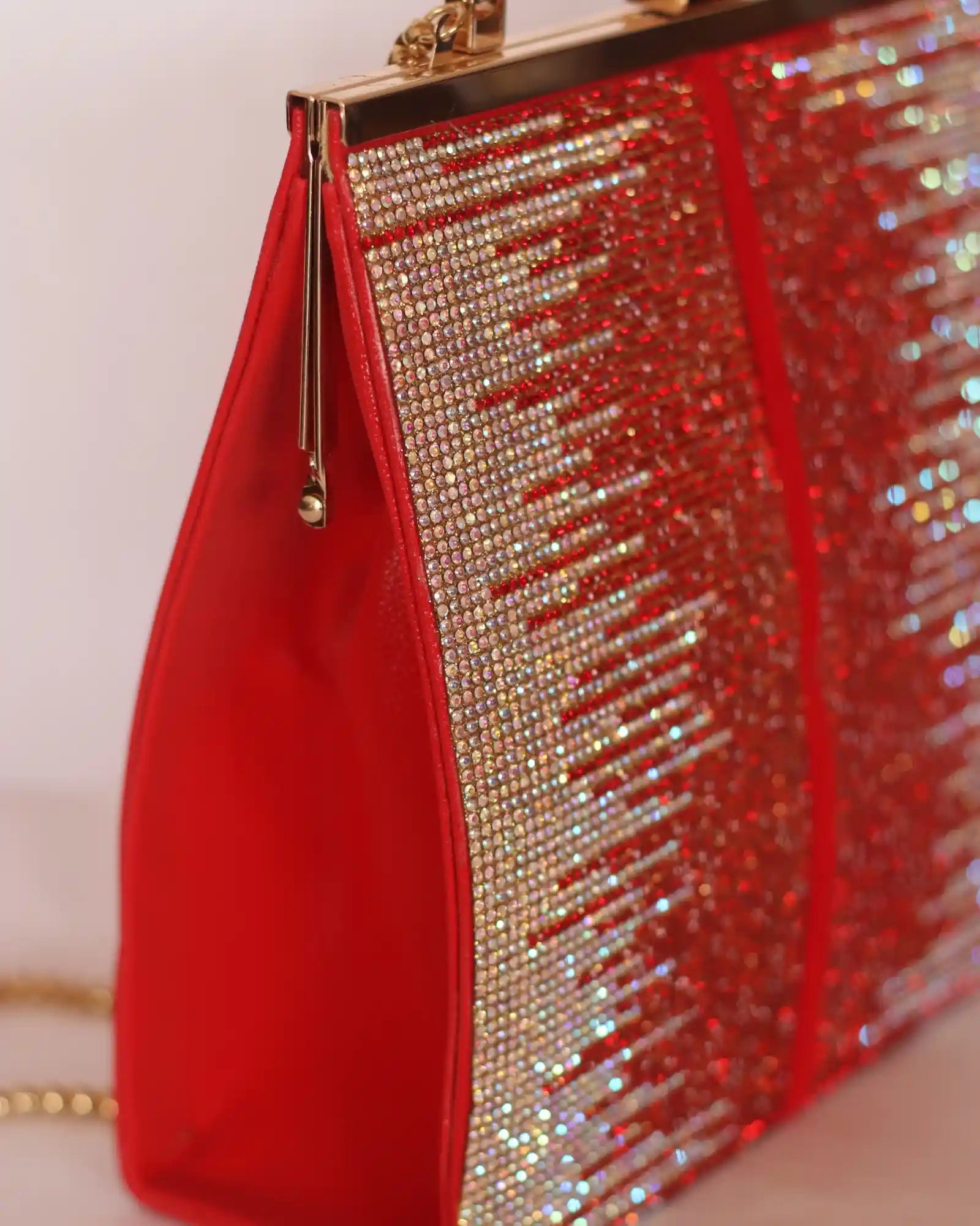  Party Wear Red Clutch purse for women front side