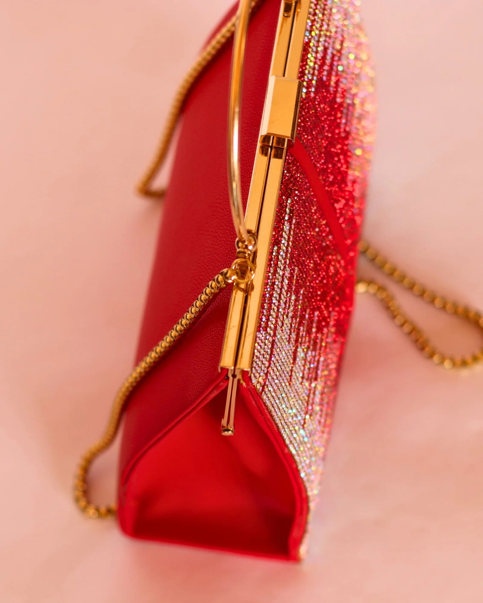  Party Wear Red Clutch purse for women top view