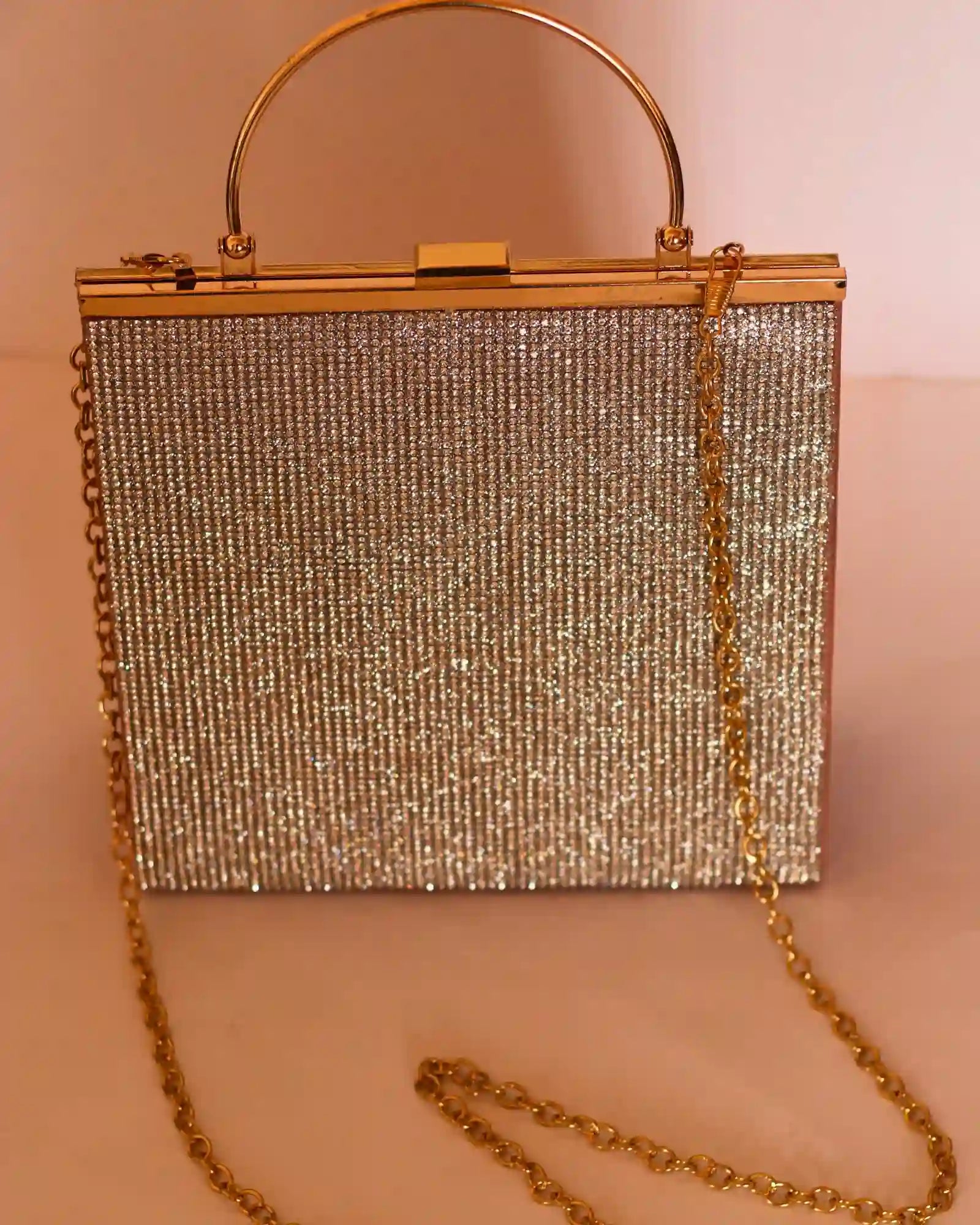 Pink Party Clutch – Evening Purse for Women with chain strap