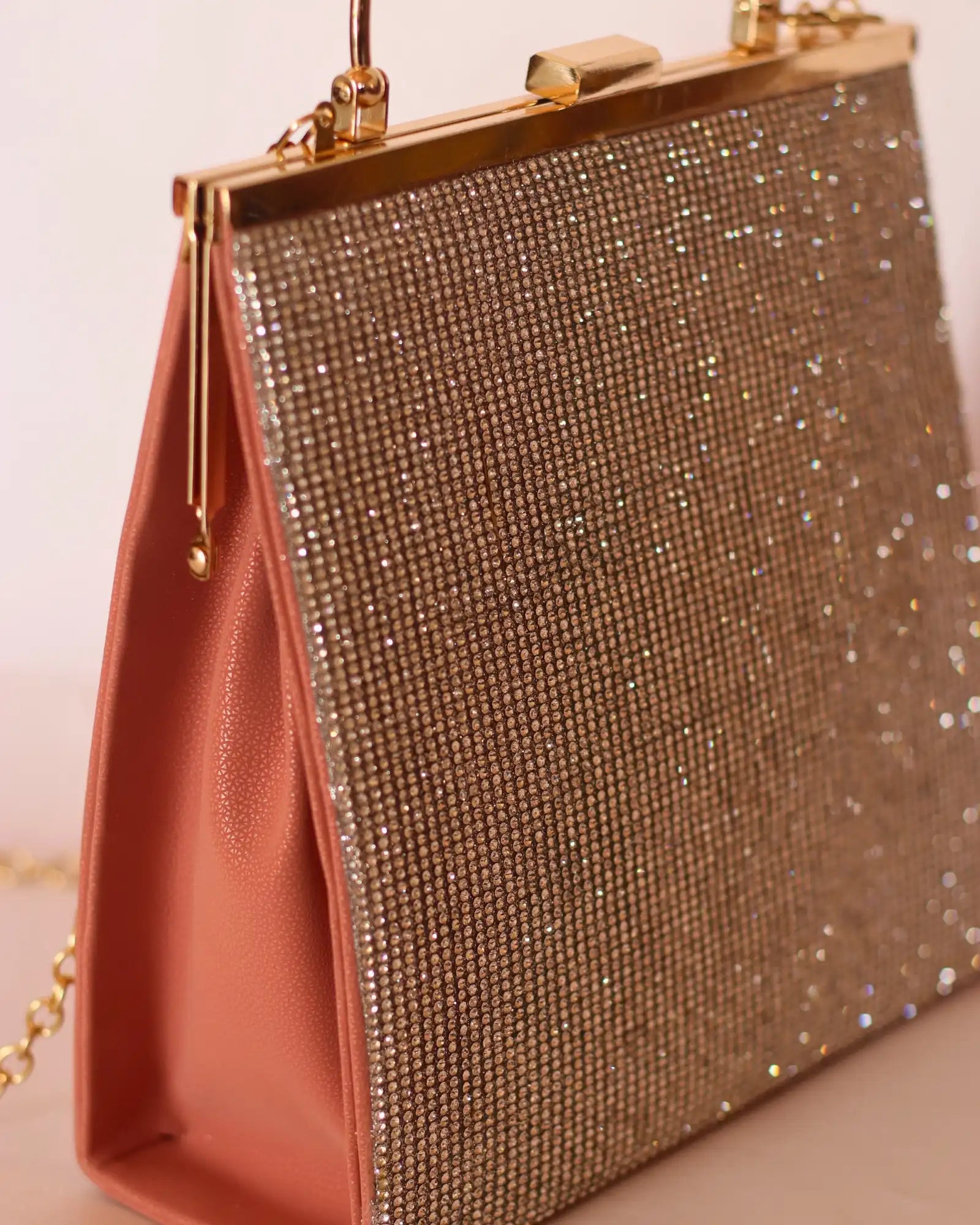 Pink Party Clutch – Evening Purse for Women front and side view
